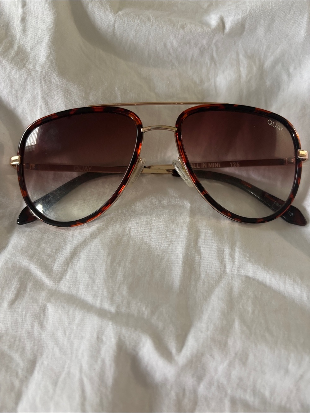 Quay Australia Tortoiseshell Aviator Sunglasses with Brown Gradient Lenses